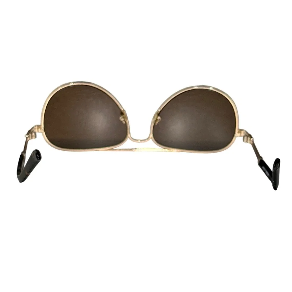 Vintage Bulova Valcourt Gold Aviator Sunglasses Luxury Designer Men's Unisex